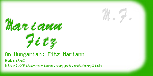 mariann fitz business card